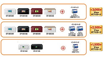 エプソン販売、「カラリオキャッシュバックキャンペーン」を開始