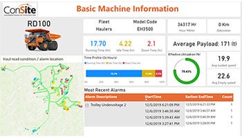 日立建機など、IoTで鉱山機械を24時間遠隔監視し稼働状況をAI分析する「ConSite Mine」
